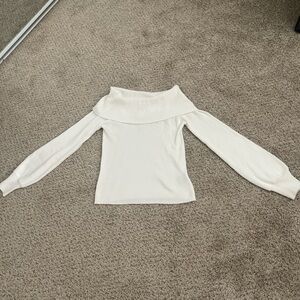 Elegant Off-Shoulder White Sweater